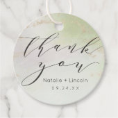 Ombre Spring Green Gold Foil Wedding Vielen Dank Geschenkanhänger (Vorderseite)