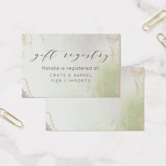 Ombre Spring Green Gold Gift Registrierungskarte (Büro)