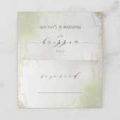 Ombre Spring Green Gold reserviert SitzHochzeit Platzkarte (Außenseite Aufgefaltet)