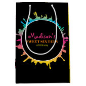 Ombre Spritzer 16 . Geburtstag 16 Gefälligkeitstab Mittlere Geschenktüte (Vorderseite)