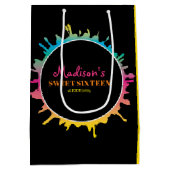 Ombre Spritzer 16 . Geburtstag 16 Gefälligkeitstab Mittlere Geschenktüte (Rückseite)