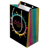 Ombre Spritzer 16 . Geburtstag 16 Gefälligkeitstab Mittlere Geschenktüte (Rückseite Schrägansicht)