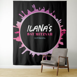 Ombre Spritzer Bat Bar Mitzvah Foto-Op Hintergrund Wandteppich