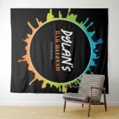 Ombre Spritzer Bat Bar Mitzvah Foto-Op Hintergrund Wandteppich (Beispiel (Horizontal))