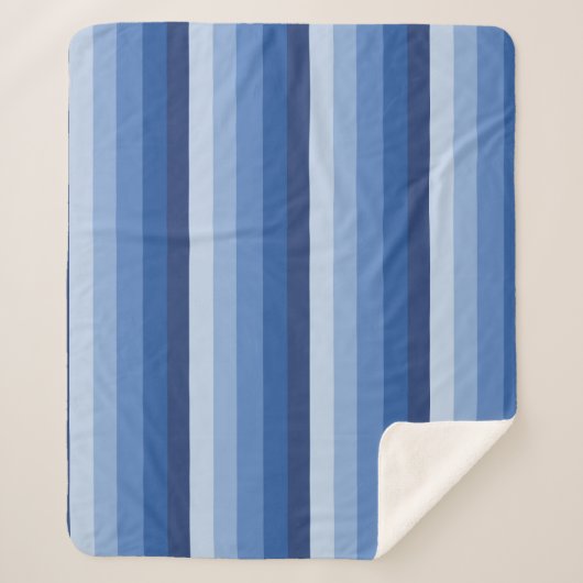 Ombre Streifen in blauen Tönen Sherpadecke (Vorderseite)