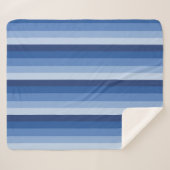 Ombre Streifen in blauen Tönen Sherpadecke (Vorderseite (Horizontal))