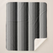 Ombre Streifen in Grautönen Sherpadecke (Vorderseite)