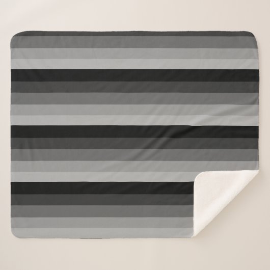 Ombre Streifen in Grautönen Sherpadecke (Vorderseite (Horizontal))