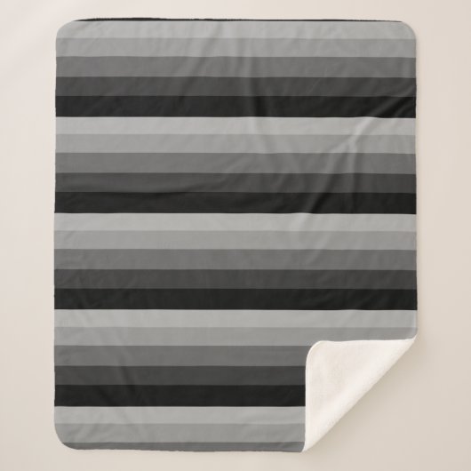 Ombre Streifen in Grautönen Sherpadecke (Vorderseite)