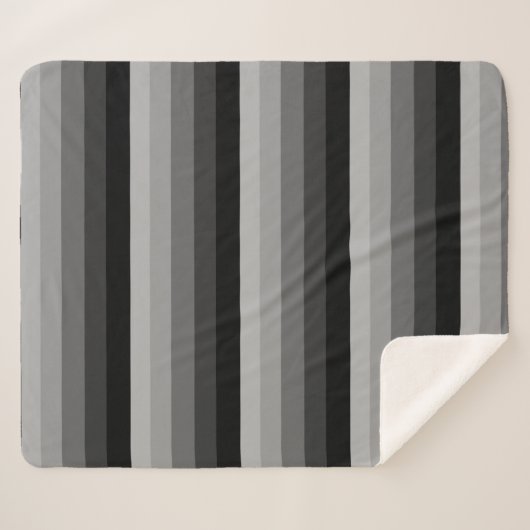 Ombre Streifen in Grautönen Sherpadecke (Vorderseite (Horizontal))