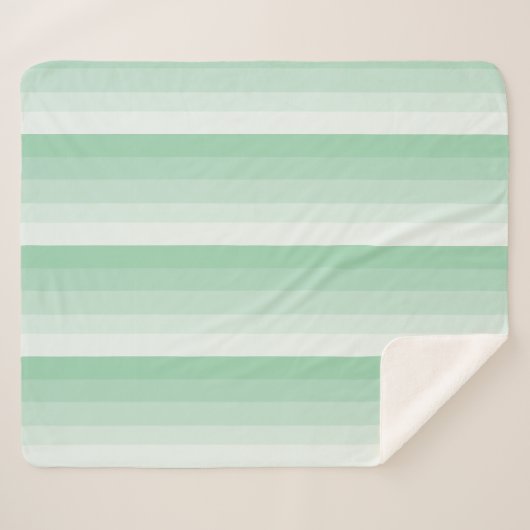 Ombre Streifen in Jadegrün Sherpadecke (Vorderseite (Horizontal))