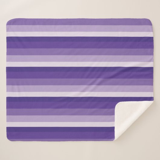 Ombre Streifen in lila Tönen Sherpadecke (Vorderseite (Horizontal))