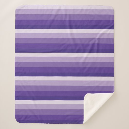 Ombre Streifen in lila Tönen Sherpadecke (Vorderseite)