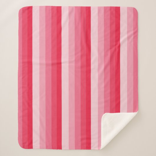 Ombre Streifen in Rot bis Rosa Sherpadecke (Vorderseite)