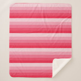 Ombre Streifen in Rot bis Rosa Sherpadecke