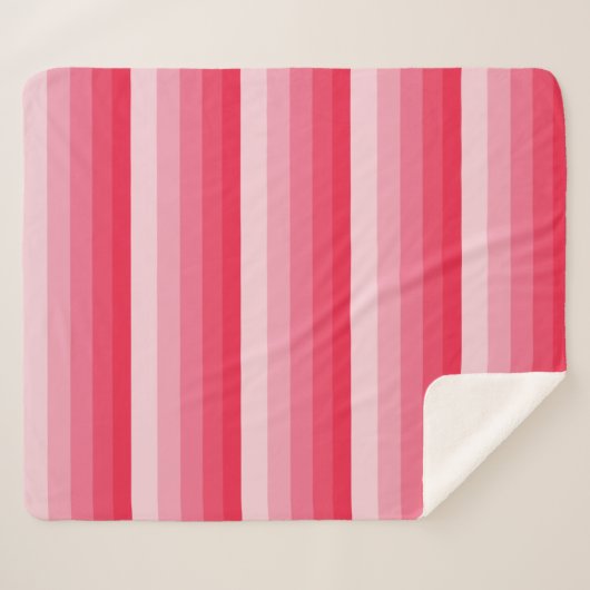 Ombre Streifen in Rot bis Rosa Sherpadecke (Vorderseite (Horizontal))