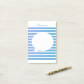 Ombré Stripes Blue Blase Post-it Notes Klebezettel (Auf Schreibtisch)
