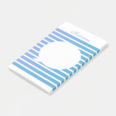 Ombré Stripes Blue Blase Post-it Notes Klebezettel (angewinkelt)