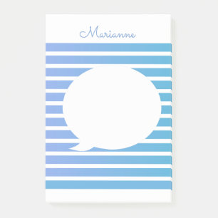 Ombré Stripes Blue Blase Post-it Notes Klebezettel