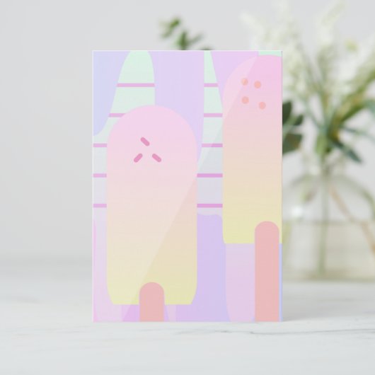 Ombre Summer Ice Cream Pop Karte (Stehend Vorderseite)