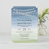Ombre Summer Night Lights | Hochzeit Einladung (Stehend Vorderseite)