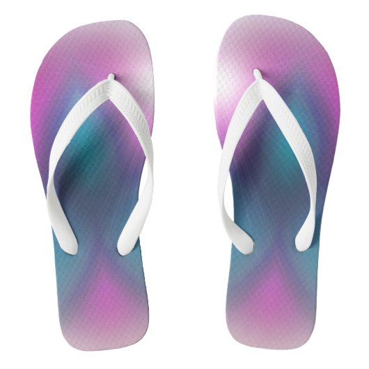 Ombre Sunburst Pink & Blue Pair Flip Flops Badesandalen (Fußbett)