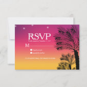 Ombre Sunset Beach Tropical Palm Trees Wedding Einladung (Vorderseite)