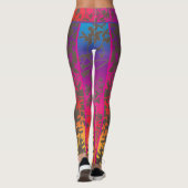 Ombre Sunset Leaf und Branch Leggings (Rückseite)