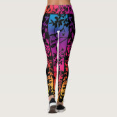 Ombre Sunset Leaf und Branch Vibranch Leggings (Rückseite)