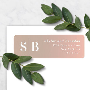 Ombre Taupe Beige & Pink Wedding Rücksendeadresse