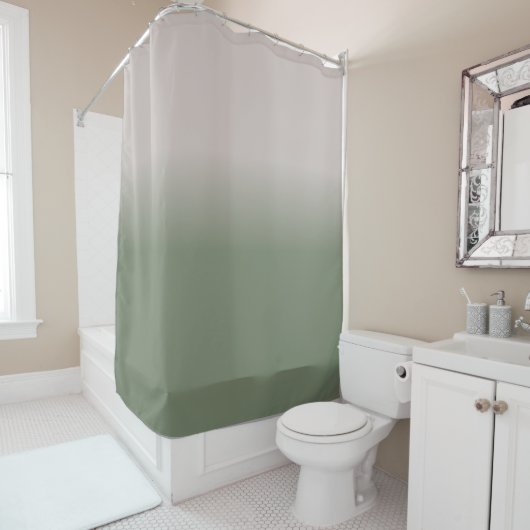 Ombre Taupe Sage Green Brown Fading Duschvorhang (Beispiel)