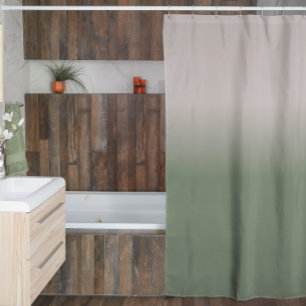 Ombre Taupe Sage Green Brown Fading Duschvorhang
