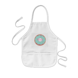 Ombre Teal Bäckerei-Donuts mit individuellem Namen Kinderschürze