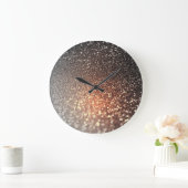 Ombre terracotta Kupfer funkelig glänzend Glitzer Große Wanduhr (Zuhause)
