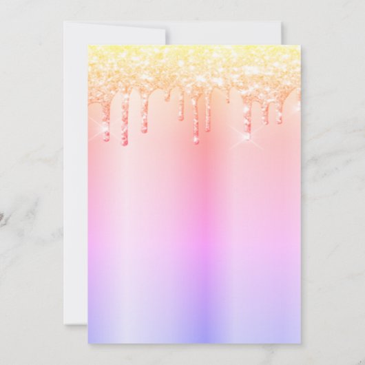 Ombre Tropfens, Eiffelturm Quinceañera Einladung (Rückseite)