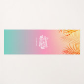 Ombre Tropical Beach Sunset Individuelle Name Yogamatte (Vorderseite (Horizontal))