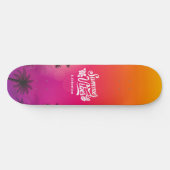 Ombre Tropical Summer Night Vibe Individuelle Name Skateboard (Horizontal)