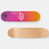 Ombre Tropical Summer Night Vibe Individuelle Name Skateboard (Horizontal)