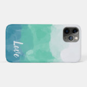 Ombre Türkis Blau und Neo Mint Liebe Gradient Case-Mate iPhone Hülle (Rückseite (Horizontal))