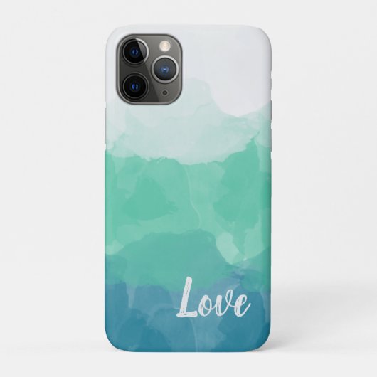 Ombre Türkis Blau und Neo Mint Liebe Gradient Case-Mate iPhone Hülle (Rückseite)