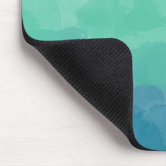 Ombre Türkis Blau und Neo Mint Liebe Gradient Mousepad (Ecke)