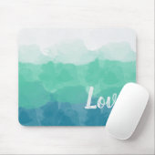 Ombre Türkis Blau und Neo Mint Liebe Gradient Mousepad (Mit Mouse)