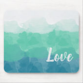 Ombre Türkis Blau und Neo Mint Liebe Gradient Mousepad (Vorne)