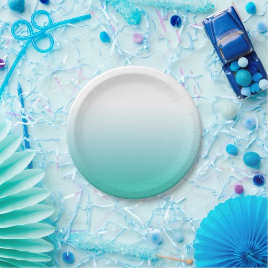 OMBRE TÜRKIS-PAPIER-TELLER PAPPTELLER (Party)