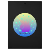 Ombre unicorn mit Dankbarkeit Klemmbrett (Rückseite)