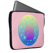 Ombre unicorn mit Dankbarkeit Laptopschutzhülle (Vorne Rechts)