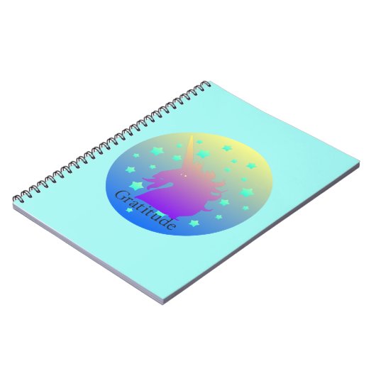Ombre unicorn mit Dankbarkeit Notizblock (Linke Seite)