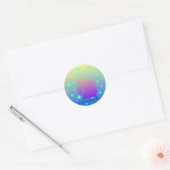 Ombre unicorn mit Dankbarkeit Runder Aufkleber (Umschlag)