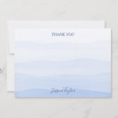 Ombre-Verlaufs-Dip-Färbung Blau Brautdusche Dankeskarte (Vorderseite)