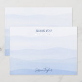 Ombre-Verlaufs-Dip-Färbung Blau Brautdusche Dankeskarte (Vorne/Hinten)